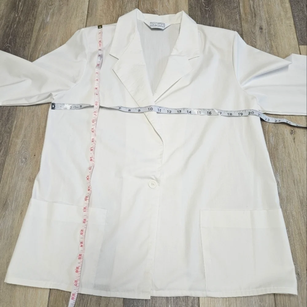 Belton Vintage White Lightweight Cotton Blazer Women's Onesize Large XL Classic - Picture 2 of 6